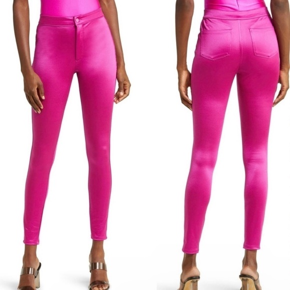 Skims Disco Pant Fuchsia Shiny High Rise Pant SZ M NEW NWT